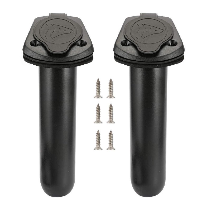 Anndason 2 Pcs Kayak Deck Plastic Flush Mount Fishing Boat Rod Holders and Cap Cover, Fishing Tackle Accessory Tool - Image 1